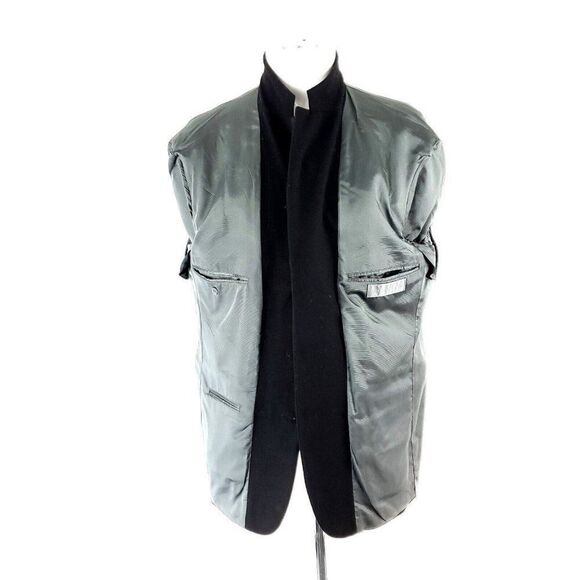 Oscar De La Renta Wool‎ Cashmere Nylon 3 Button Sport Coat 42R Black - Picture 9 of 10